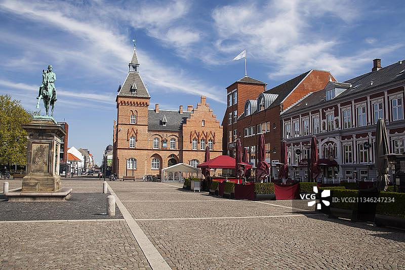 丹麦日德兰半岛埃斯比约集市广场古镇图片素材