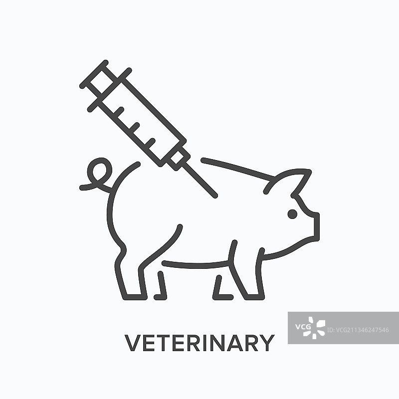 兽医细线图标轮廓图片素材