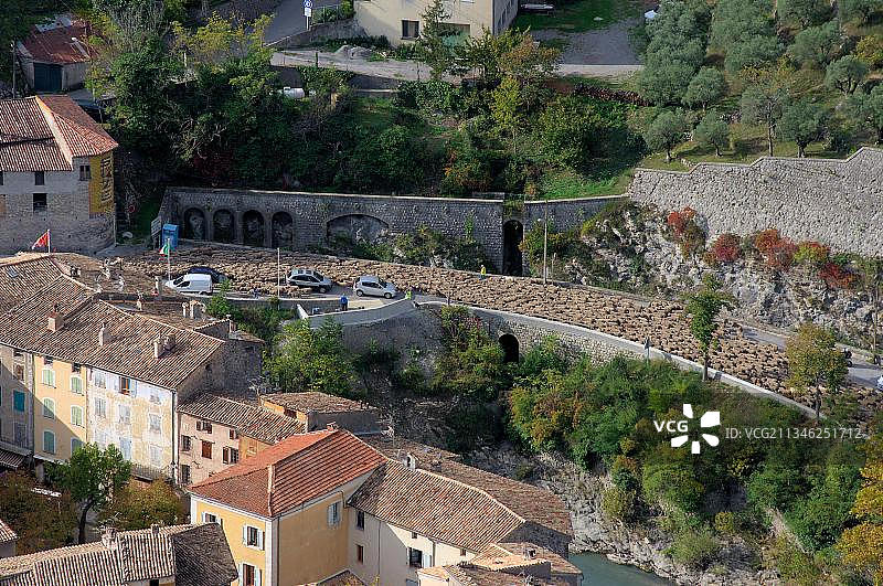 赶羊，昂特勒沃，普罗旺斯，法国，欧洲图片素材