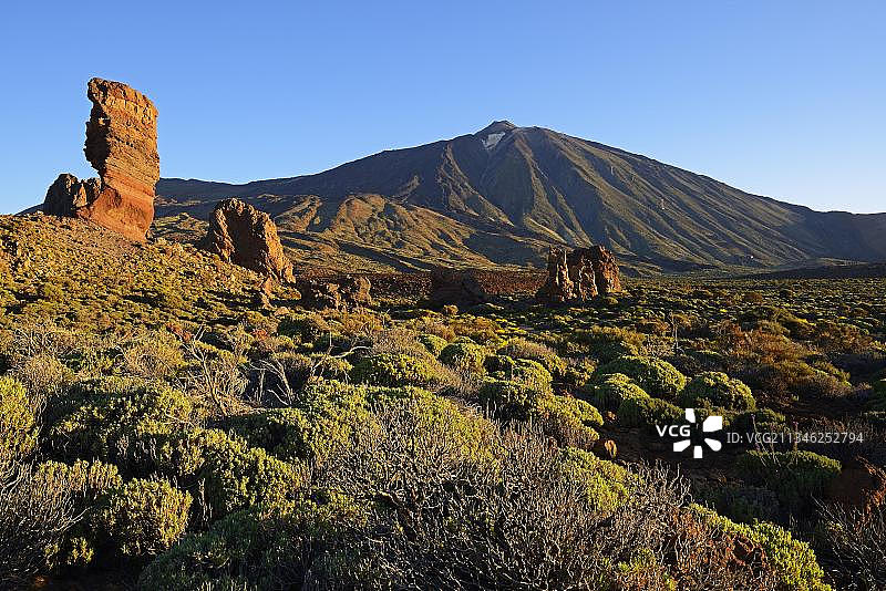 加西亚岩，泰德峰，拉斯卡纳达斯，泰德国家公园，联合国教科文组织世界遗产，特内里费岛，西班牙，欧洲图片素材
