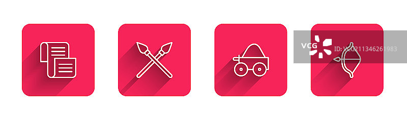 卷轴文书法令线条稿图片素材