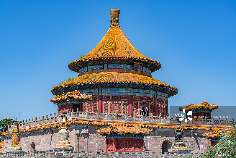 承德避暑山庄普乐寺旭光阁图片素材