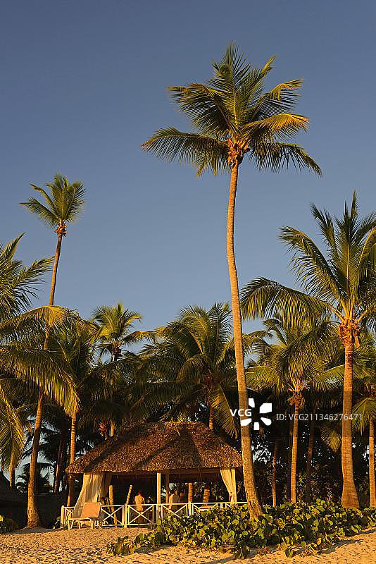 多米尼加共和国巴亚希贝海滩晚景图片素材