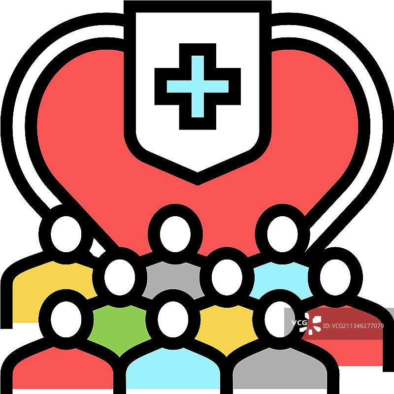 公共健康与安全彩色图标图片素材