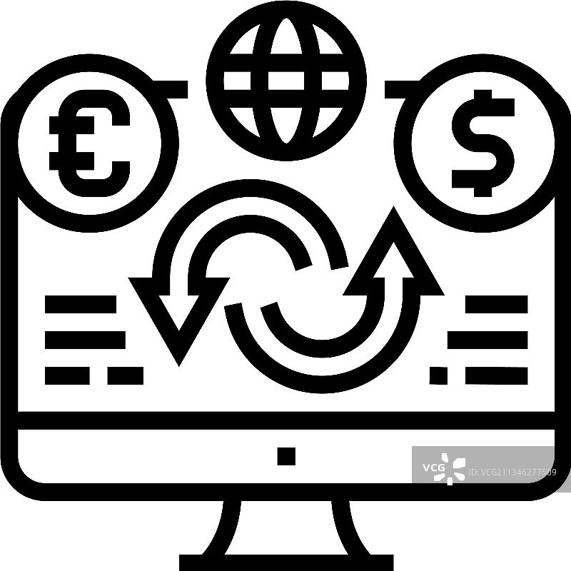 外币买卖线性图标图片素材