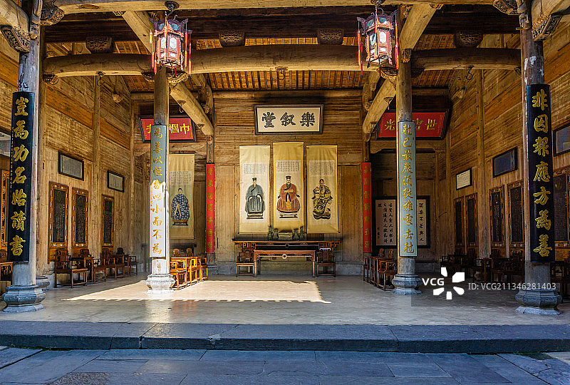 安徽宏村里的祠堂图片素材