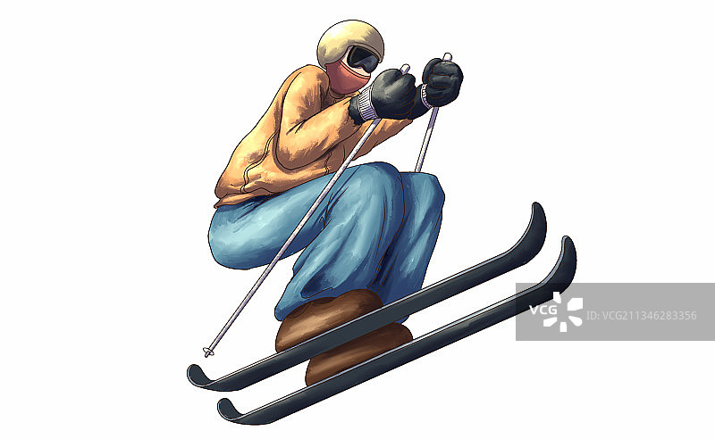 滑雪运动员插画图片素材