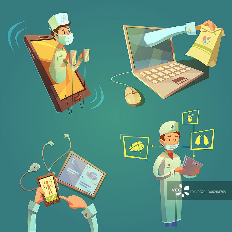 在线医生卡通形象图片素材