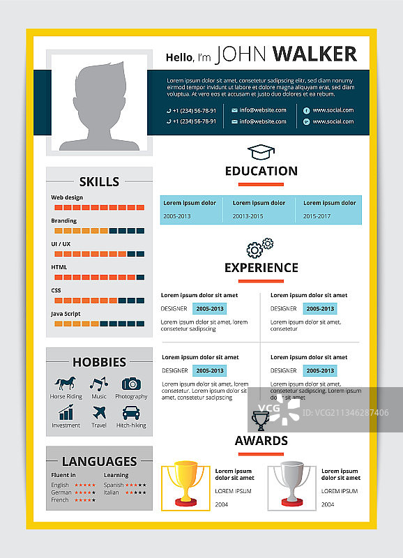 求职简历模板图片素材