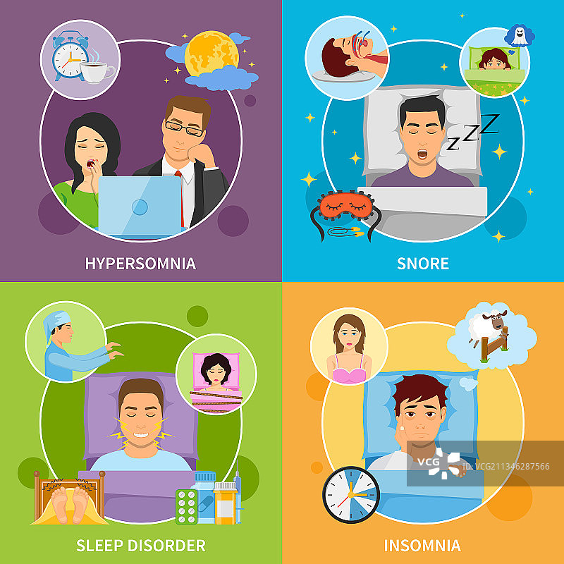 睡眠障碍组合图片素材