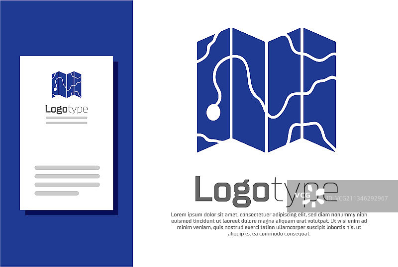地图上孤立的蓝色森林位置图标图片素材