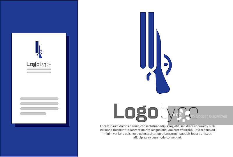 白色背景上的蓝色猎枪图标图片素材