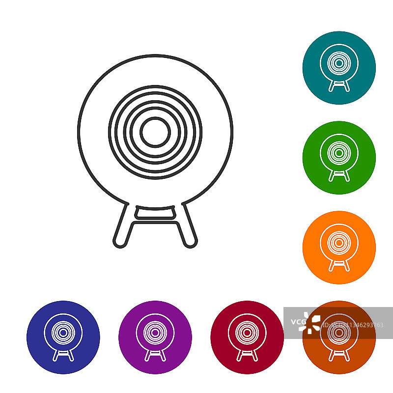 黑色线条靶心运动图标图片素材