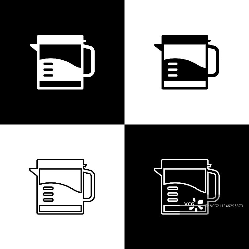 电热水壶图标（黑色背景）图片素材