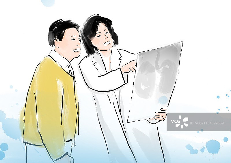 医疗健康人物插画打疫苗的人图片素材