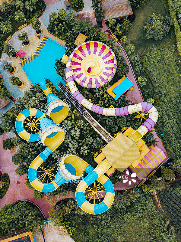 航拍佛山美的鹭湖水世界图片素材