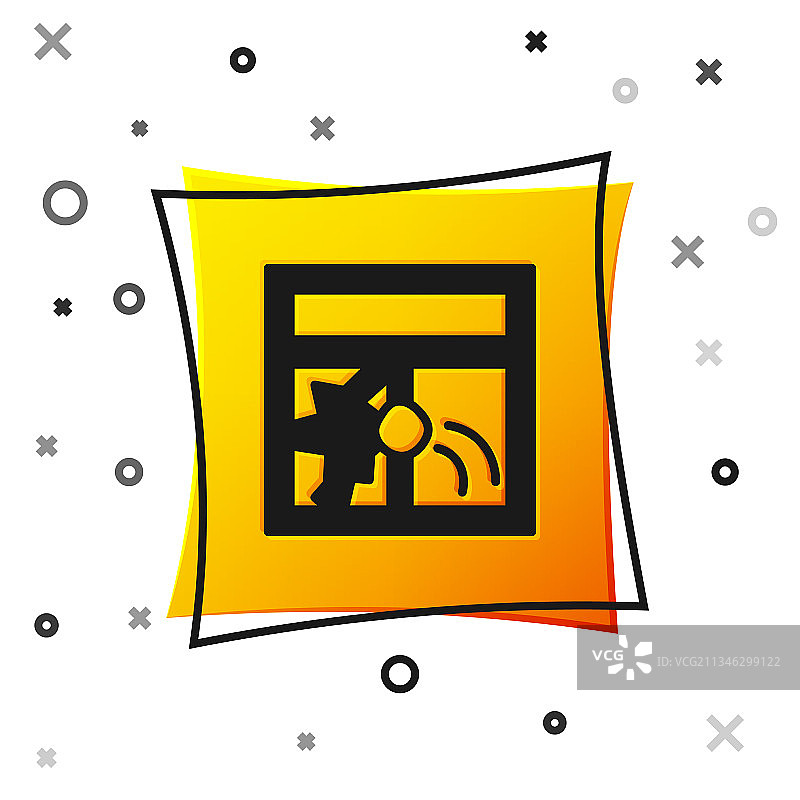 白色背景上的黑色破窗户图标图片素材