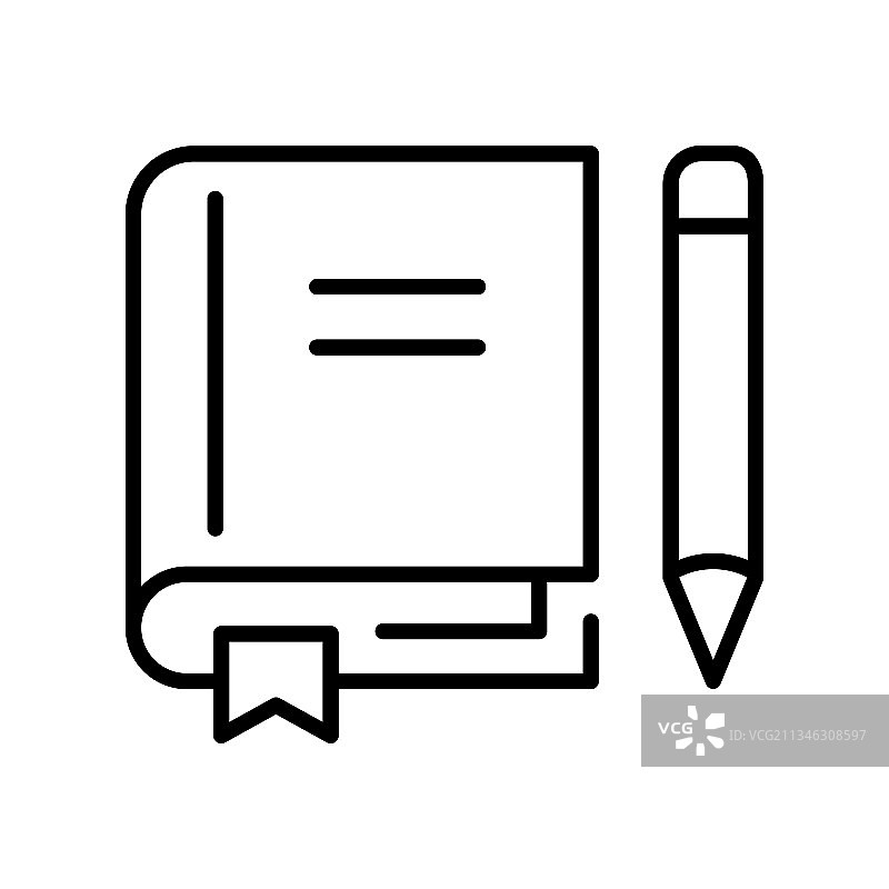 单色钢笔和书签教科书图片素材