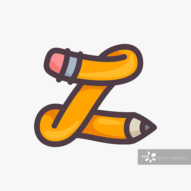 铅笔Z字母标志图片素材