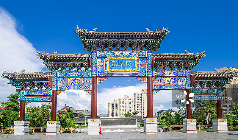 长春文庙博物馆，长春孔子文化园，文庙，孔庙，牌楼图片素材