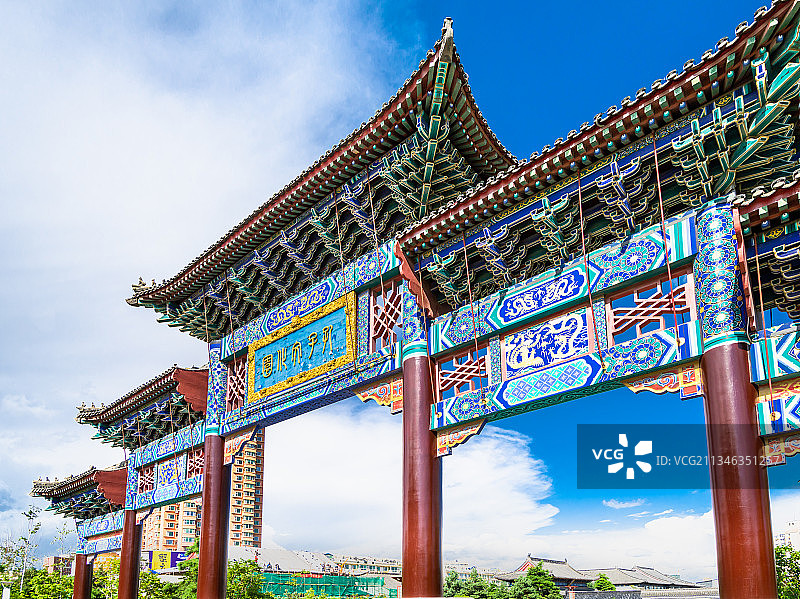 长春文庙博物馆，长春孔子文化园，文庙，孔庙，牌楼图片素材