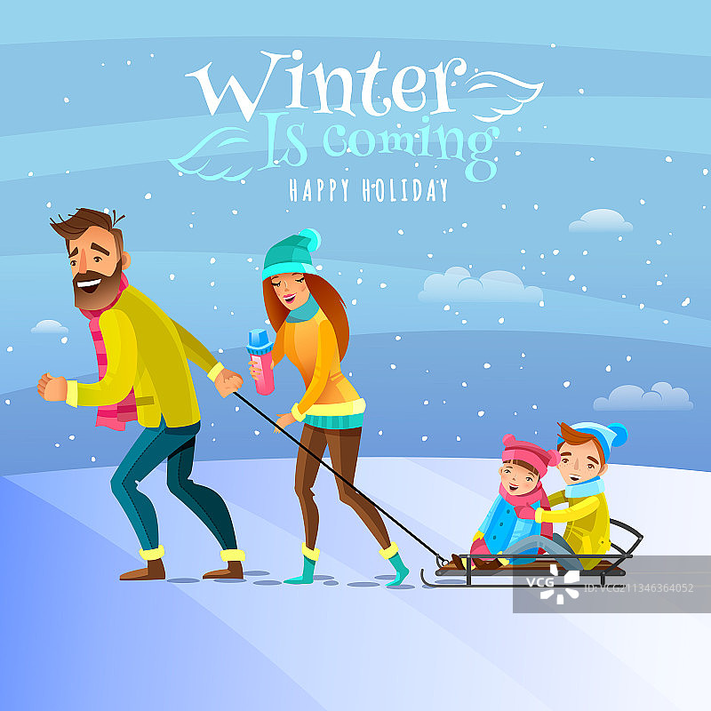冬季的家庭图片素材