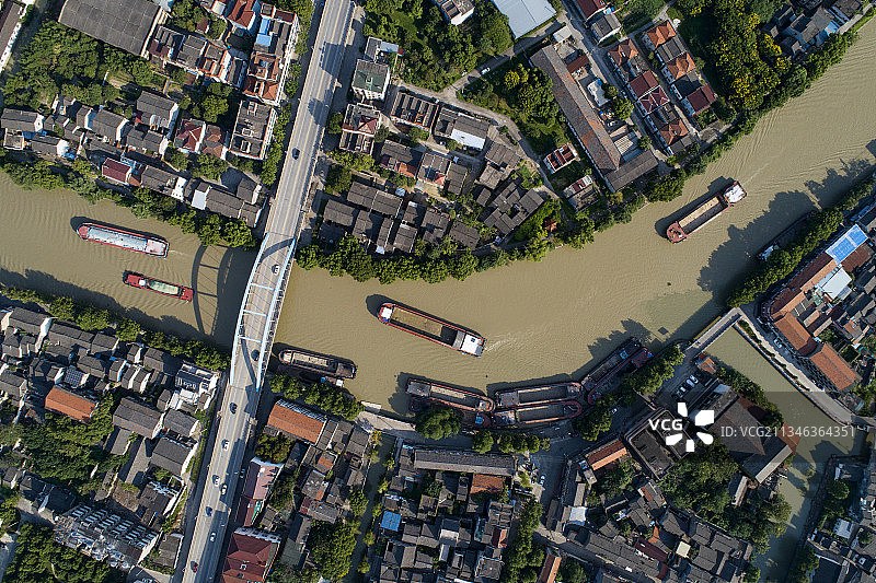 丰子恺的故乡，桐乡石门镇，因为京杭大运河穿镇而过，这里形成一图片素材