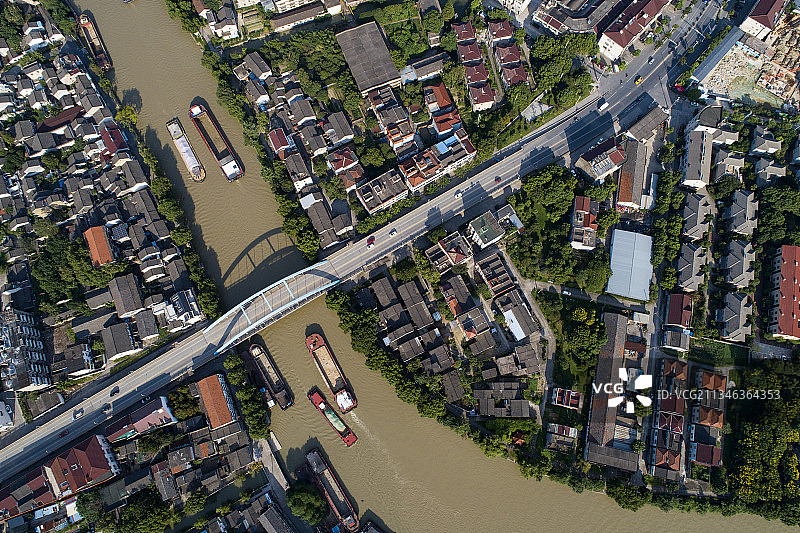 丰子恺的故乡，桐乡石门镇，因为京杭大运河穿镇而过，这里形成一图片素材