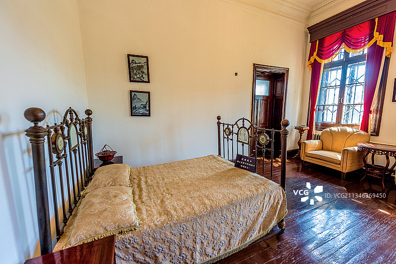 中国辽宁沈阳张氏帅府大青楼张学良卧室图片素材
