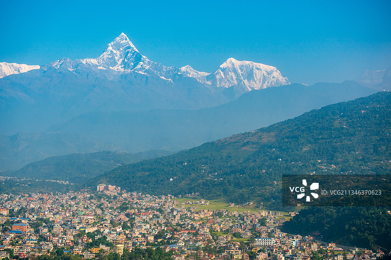 航拍博卡拉风光图片素材