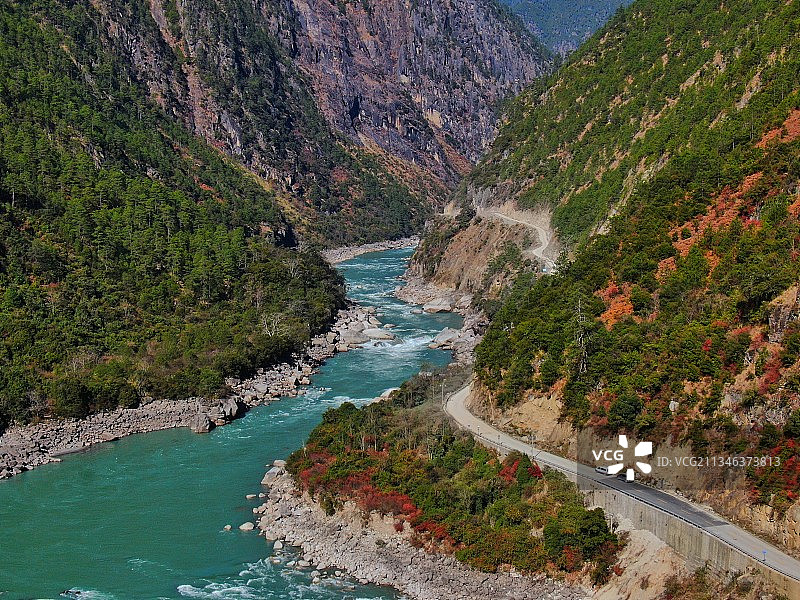 云南怒江大峡谷航拍美景图片素材