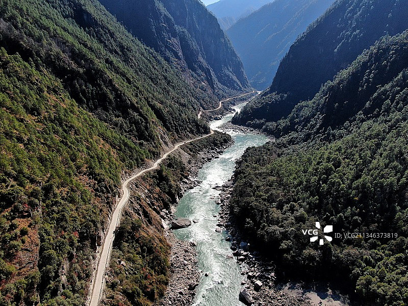 云南怒江大峡谷航拍美景图片素材