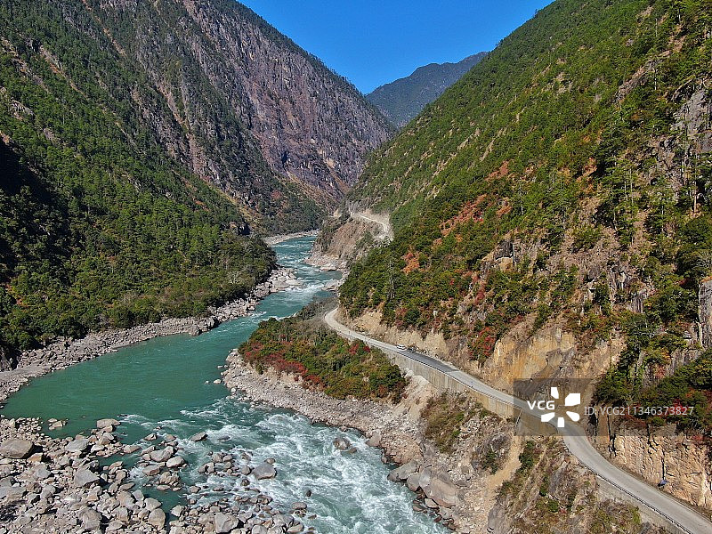 云南怒江大峡谷航拍美景图片素材