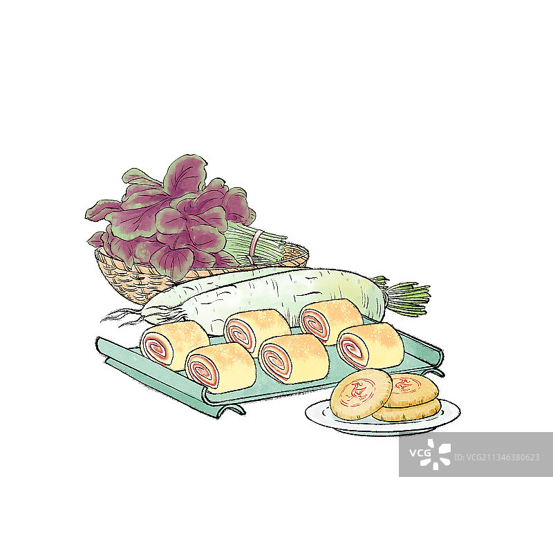 节气立春分统膳食元素图片素材
