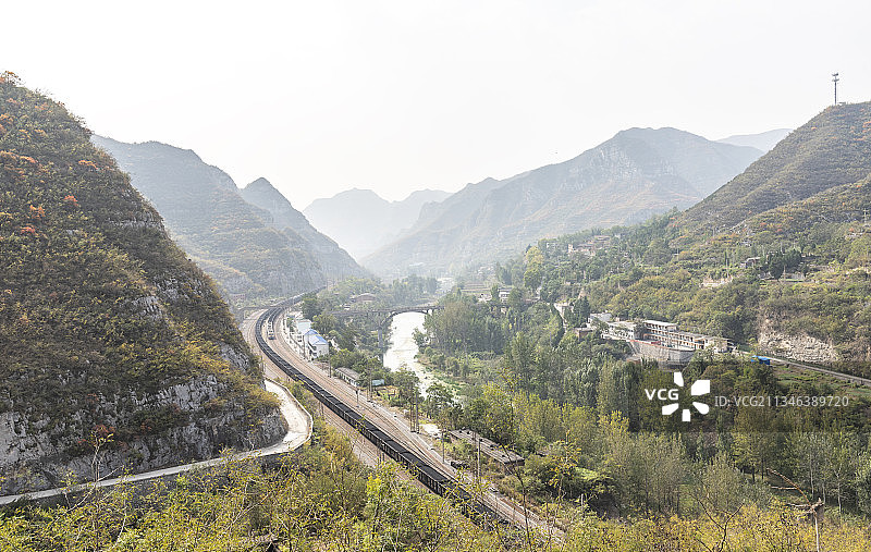 河南焦作青天河景区丹河铁路图片素材