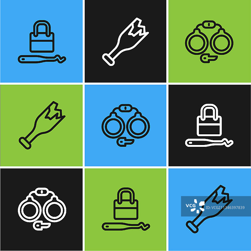 开锁工具和手铐图片素材