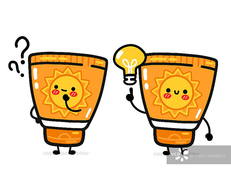 带有问号的可爱趣味防晒霜图片素材