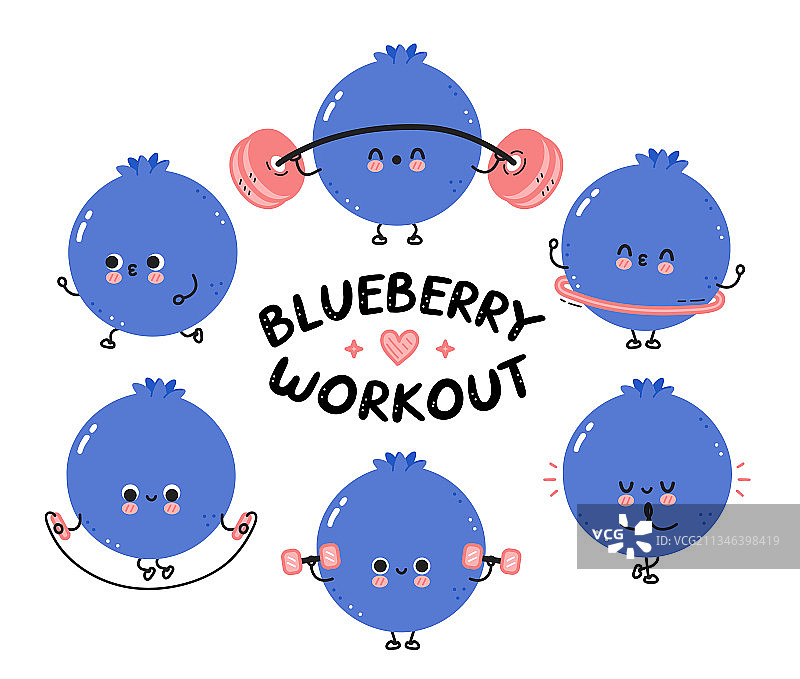 可爱蓝莓运动主题合集图片素材