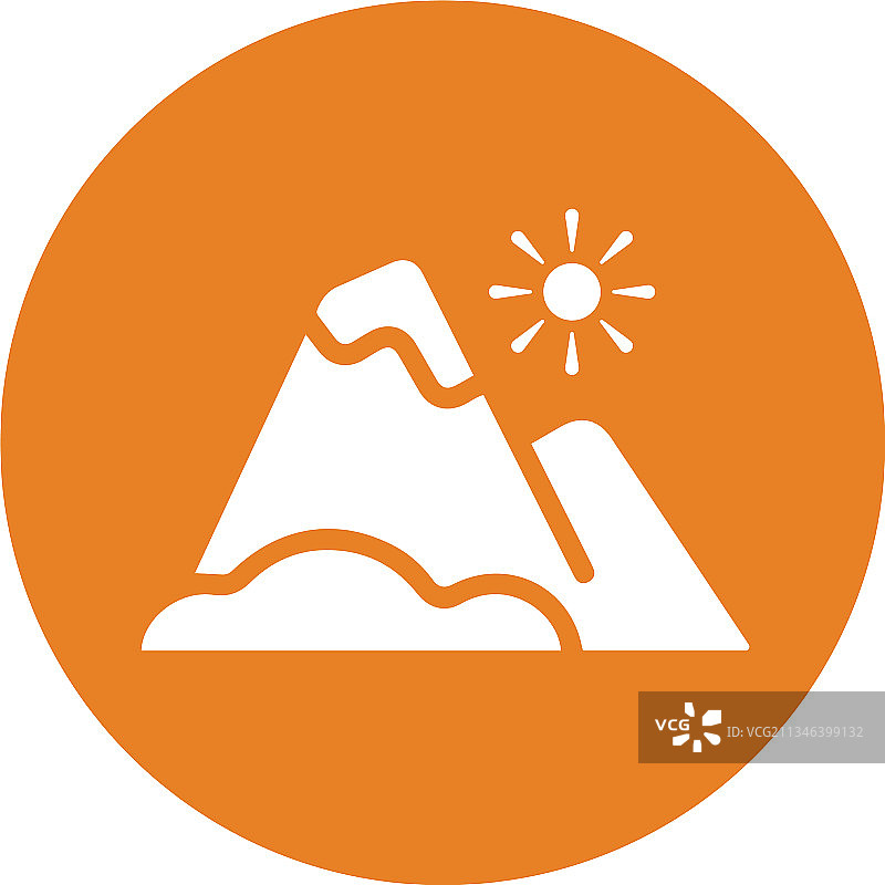橘色山脉图标EPS图片素材