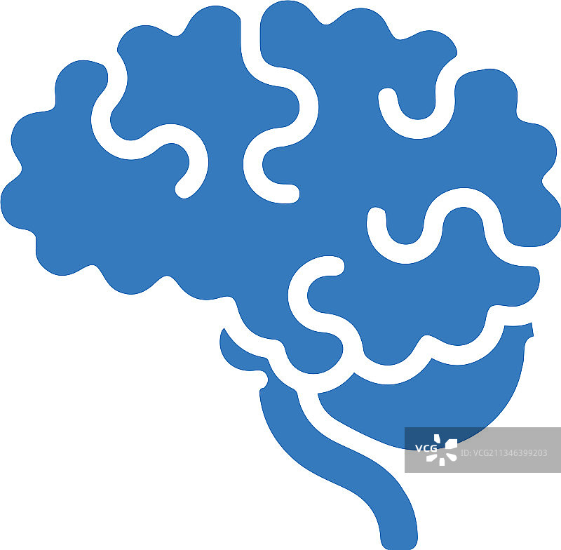 神经科学大脑创意蓝色图标设计图片素材