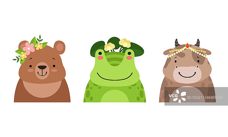 头饰中可爱的动物宝宝图片素材