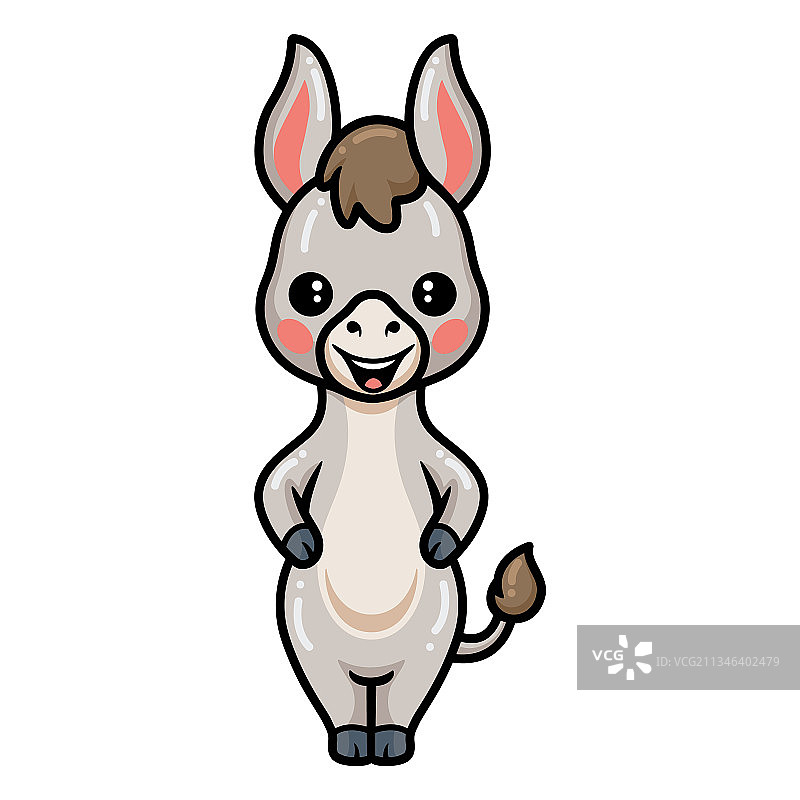 卡通可爱小驴站立图片素材