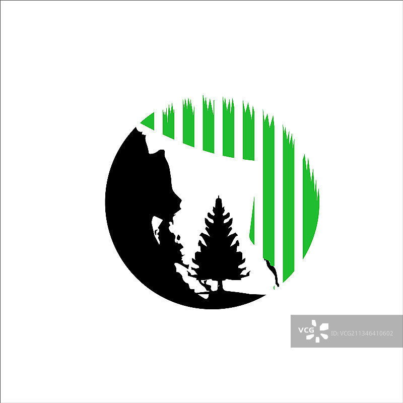 夜晚阿拉斯加天空与树木标志图片素材