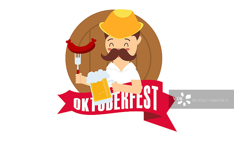 手绘慕尼黑啤酒节人物图片素材