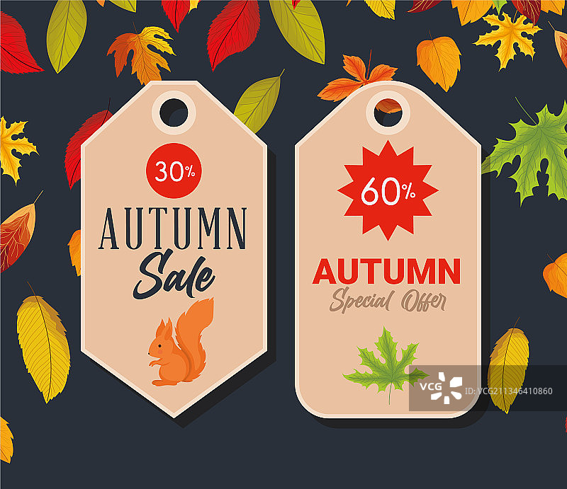 秋季标签图片素材