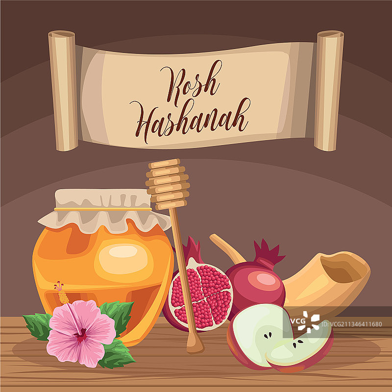 犹太新年贺卡图片素材