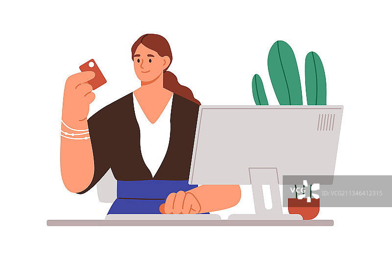 使用商业系统进行在线支付的人图片素材