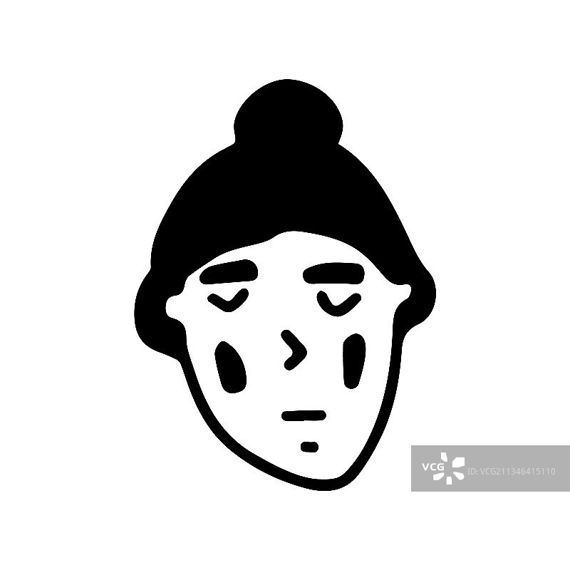 涂鸦人像黑白隔离背景图片素材