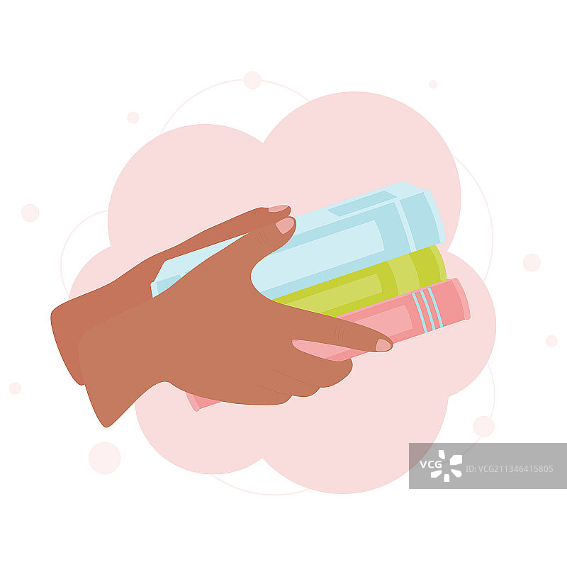 手捧书本识字日概念图片素材