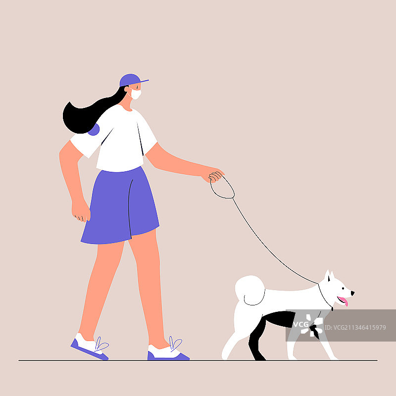 戴着医用口罩的年轻女性图片素材